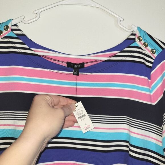 New Talbots Multicolor Striped Dress X - Picture 4 of 12